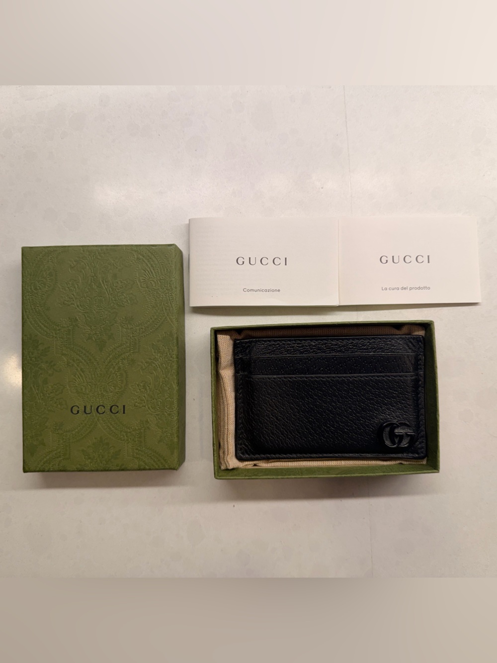 Gucci GG Marmont Double Black Leather Card Holder with Original Box & Dust Bag - Picture 4 of 7